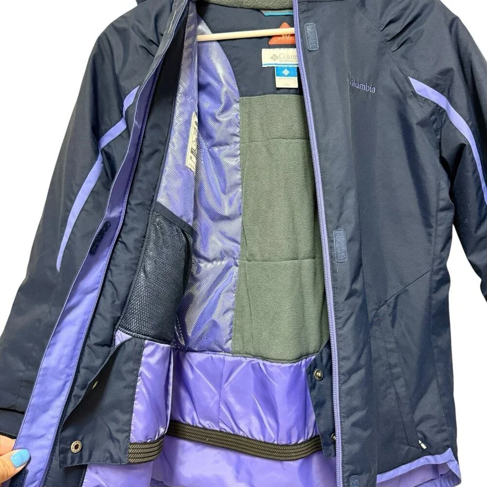 Columbia Jacket Youth Large 14/16 Navy Insulated Ski Omni Heat Alpine Action II
